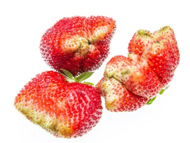 Beyaz arkaplanda büyük çilek