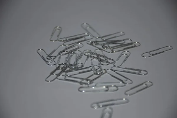 Conjunto Clips Metal Gris — Foto de Stock