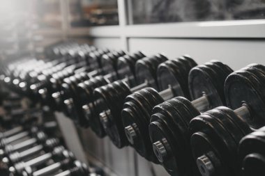 Spor salonundaki dambıllar..