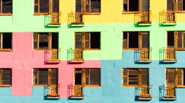 Boyanmış bina. Renkli arkaplan