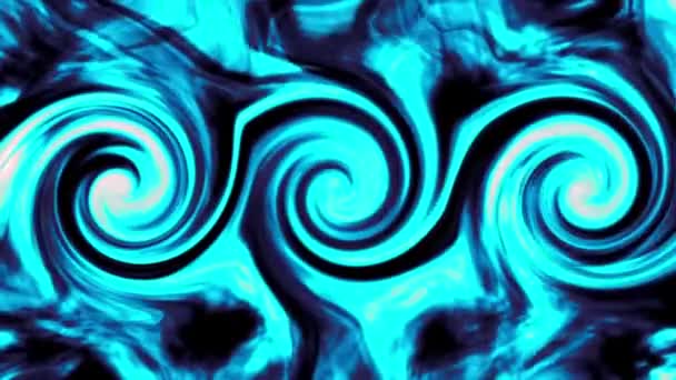 Caleidoscopio Colori Sotto Forma Mandala Sfondo Nero Azzurro — Video Stock