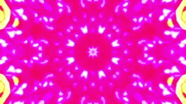 フルカラー 万華鏡 黒の背景を支配する明るい抽象的な光 — ストック動画
