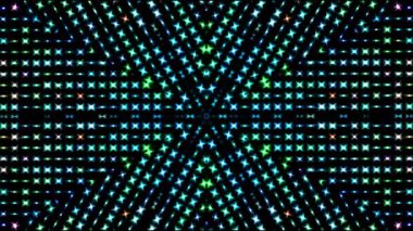Parlayan güzel soyut video, ince renkli hareketler düzenleyen parlak ışık, noktalı, siyah arkaplan