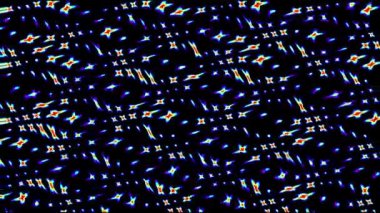 Parlayan güzel soyut video, ince renkli hareketler düzenleyen parlak ışık, noktalı, siyah arkaplan