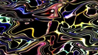 Parlayan güzel soyut video, gökkuşağının renklerini düzenleyen parlak ışık, siyah arkaplan