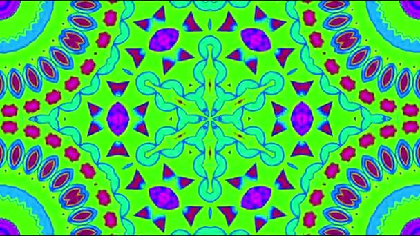 Sfondo Astratto Caleidoscopio Multicolore Caleidoscopio Colori Texture Mandala Design — Video Stock
