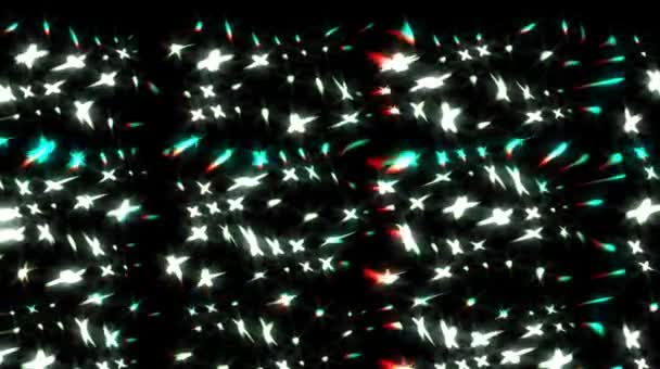 Beautiful Abstract Video Shines Bright Light Regulates Colorful Movements Dots — Stock Video