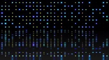 Siyah arkaplandaki soyut renkli noktalar. Soyut resimleme.