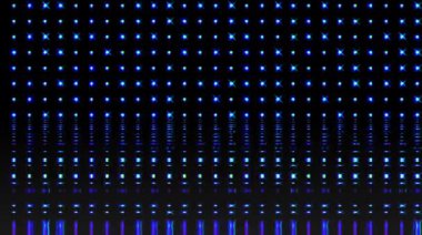 Noktalarla parlayan güzel soyut video, renkli hareketleri düzenleyen parlak ışık, siyah arkaplan