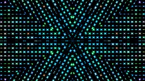 Fractal Design Kaleidoscope Background Movement Patterns Disco Spectrum Lights Concert — Αρχείο Βίντεο