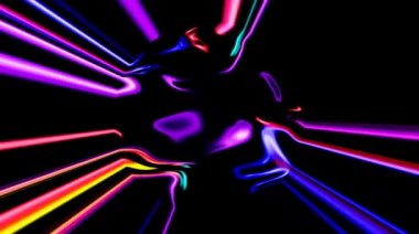 Siyah arkaplandaki renkli çizgilerle ince hareketleri düzenleyen, parıldayan, parlak güzel videolar.