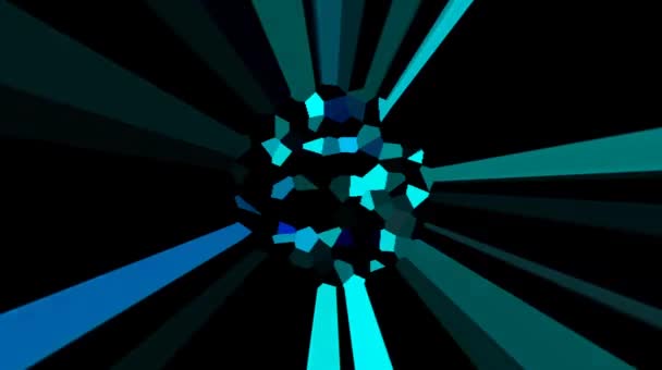 Belles vidéos qui brillent, brillent brillamment qui régulent les mouvements subtils avec des bandes bleues de couleur sur un fond noir 