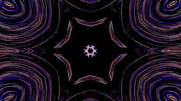 Fractal Design Kaleidoscope Background Movement Patterns Disco Spectrum Lights Concert — Αρχείο Βίντεο