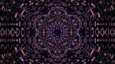 Parlayan güzel soyut videolar, renkli, siyah arka planların ince hareketlerini yöneten parlak ışık.