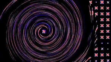 Siyah arkaplandaki renkli çizgilerle ince hareketleri düzenleyen, parıldayan, parlak güzel videolar.