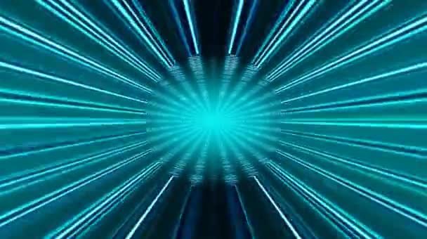 Belles vidéos qui brillent, brillent brillamment qui régulent les mouvements subtils avec des rayures colorées sur un fond noir 