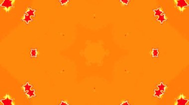 Parlayan güzel soyut video, parlak ışık yıldız şekilleriyle dolu ince renkli hareketleri düzenliyor, sarı arkaplan