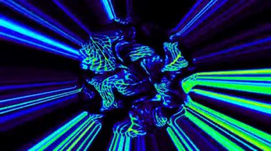 Siyah arkaplandaki renkli çizgilerle ince hareketleri düzenleyen, parıldayan, parlak güzel videolar.