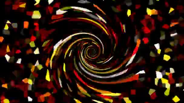 Belles vidéos qui brillent, brillent brillamment qui régulent les mouvements subtils avec des rayures colorées sur un fond noir 