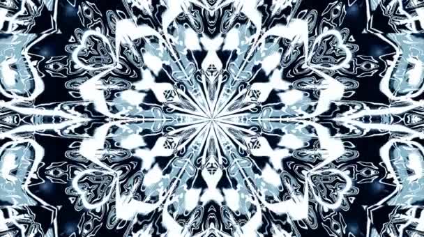 Bright Abstract Light Governing Full Color Kaleidoscope Black Background — Stock Video