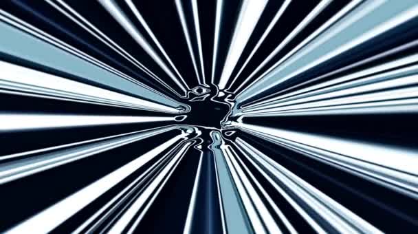 Belles vidéos qui brillent, brillent brillamment qui régulent les mouvements subtils avec des rayures colorées sur un fond noir 