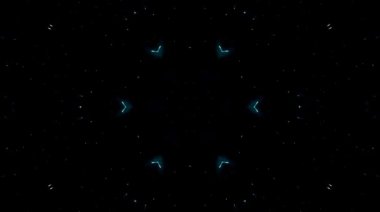 Tam rengi yöneten parlak soyut ışık, kaleydoskop, siyah arkaplan