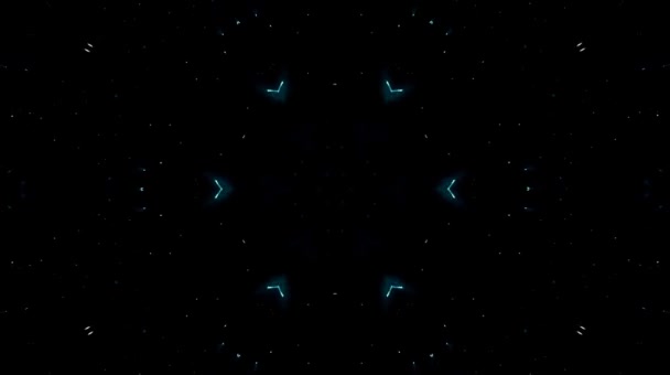 Lumière abstraite lumineuse gouvernant la couleur, kaléidoscope, fond noir 