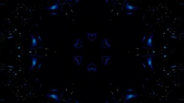 Tam rengi yöneten parlak soyut ışık, kaleydoskop, siyah arkaplan