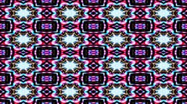 Tam rengi yöneten parlak soyut ışık, kaleydoskop, siyah arkaplan