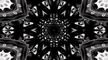 Tam rengi yöneten parlak soyut ışık, kaleydoskop, siyah arkaplan