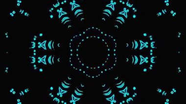 Tam rengi yöneten parlak soyut ışık, kaleydoskop, siyah arkaplan