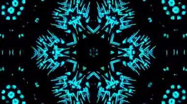 Tam rengi yöneten parlak soyut ışık, kaleydoskop, siyah arkaplan