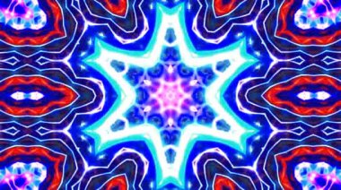 Tam rengi yöneten parlak soyut ışık, kaleydoskop, siyah arkaplan