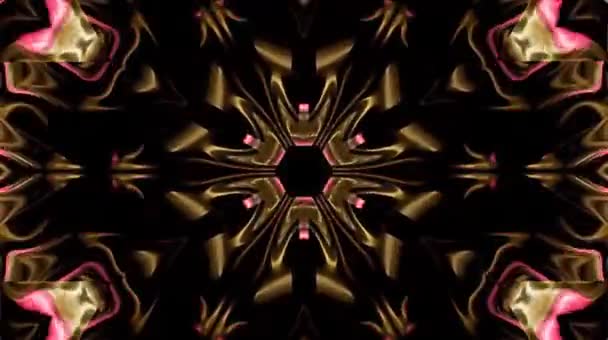 Bright Abstract Light Governing Full Color Kaleidoscope Black Background — Stock Video