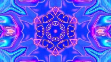 Tam rengi yöneten parlak soyut ışık, kaleydoskop, siyah arkaplan