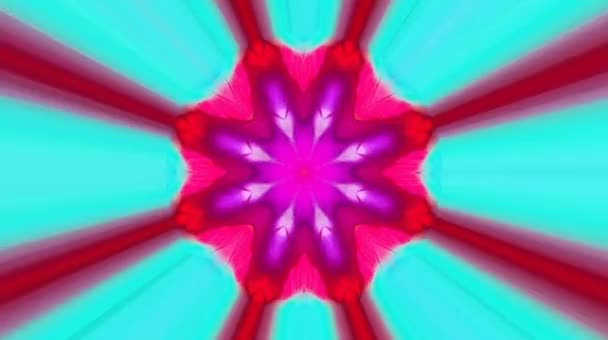 Bright Abstract Light Governing Full Color Kaleidoscope Black Background — Stock Video