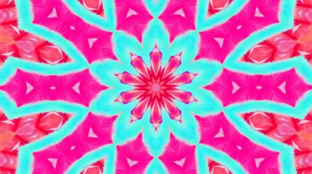 Bright Abstract Light Governing Full Color Kaleidoscope Black Background — Stock Video