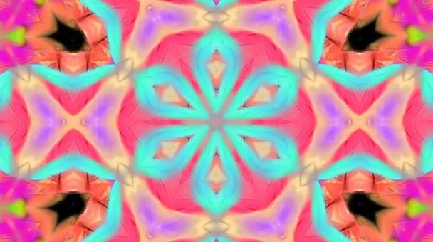 Bright Abstract Light Governing Full Color Kaleidoscope Black Background — Stock Video