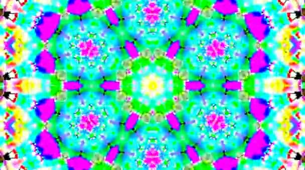 Helles Abstraktes Licht Voller Farbe Kaleidoskop Schwarzer Hintergrund — Stockvideo