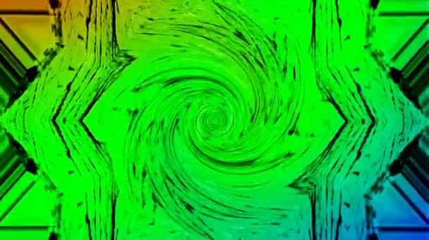 Helles Abstraktes Licht Voller Farbe Kaleidoskop Schwarzer Hintergrund — Stockvideo