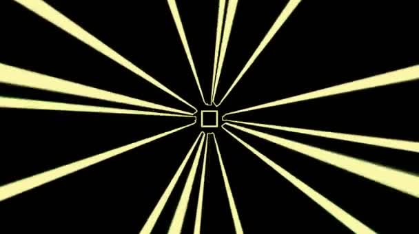 Belles vidéos qui brillent, brillent brillamment qui régulent les mouvements subtils avec des rayures colorées sur un fond noir 