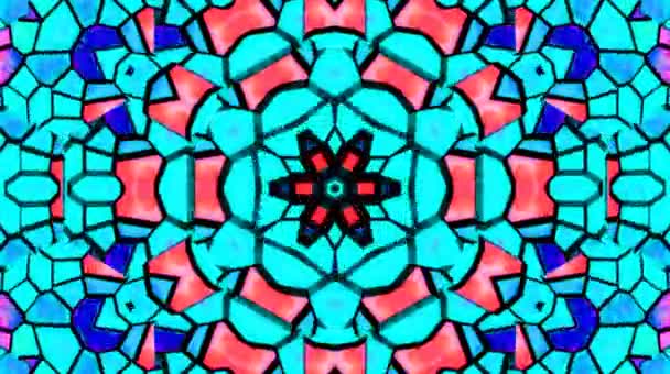 Abstraktní Vícebarevný Kaleidoskop Pozadí Full Color Kaleidoskop Textur Mandala Design — Stock video