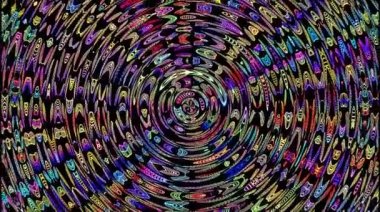 Soyut geometrik kaleydoskop deseni tam renkli, Mandala renkli. Renkli soyut 4k hareket grafikleri arkaplanı. Güzel fraktal animasyon
