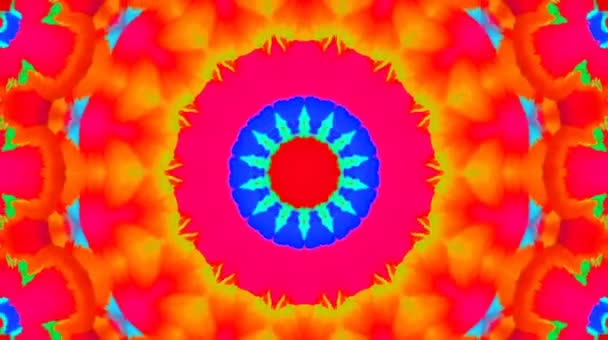 Patrón Caleidoscopio Geométrico Abstracto Todo Color Mandala Colorido Fondo Colorido — Vídeos de Stock