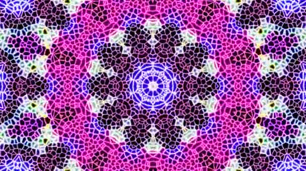 Abstraktes Geometrisches Kaleidoskopmuster Voller Farbe Mandala Ist Farbenfroh Bunte Abstrakte — Stockvideo