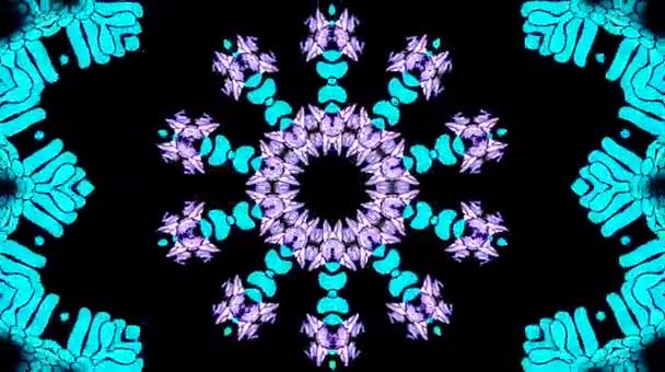 Abstraktes Kaleidoskop Mit Verschiedenen Farben Mosaiken Abstrakten Hintergründen Mandalas Nahtlosen — Stockvideo