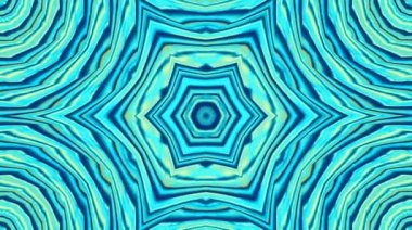 Mavi renklere sahip soyut kaleydoskop, mozaikler, soyut arka planlar, mandalalar, 4k dikişsiz döngüler, meditasyon, düz yuvarlak hareket