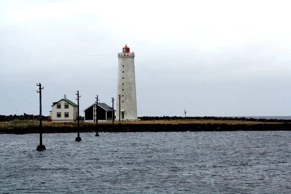 Leuchtturm Von Grtta Island Leuchtturm Auf Einer Kleinen Insel Die — Stockfoto