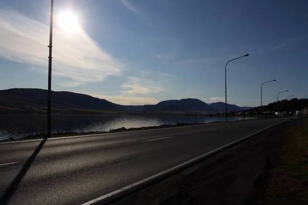 Vägen Till Akureyri Den Kallade Hringvegur Den Första Vägen Isländska — Stockfoto
