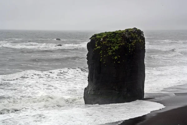 Strand Van Laekjavik Aan Noordoostelijke Kust Van Ijsland Zwart Zandstrand — Stockfoto